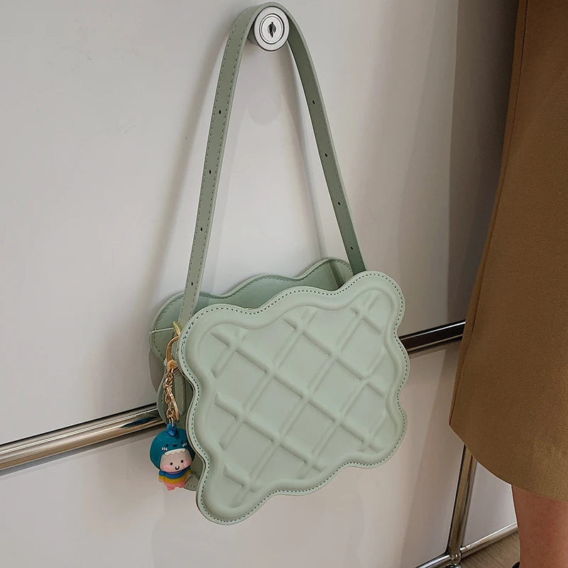 PU Leather Small Square Shoulder Bag for Women