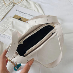 PU Leather Small Square Shoulder Bag for Women