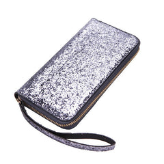 Red Crocodile PU Leather Women's Double Zipper Wallet Clutch Bag