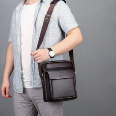 PU Men's Shoulder Bag Business Casual Messenger Briefcase