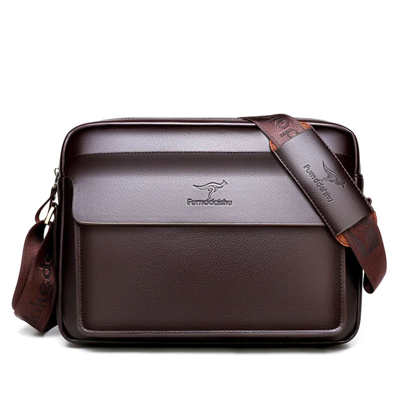 PU Men's Shoulder Bag Business Casual Messenger Briefcase