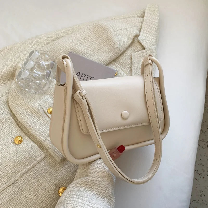 PU Shoulder Leather Crossbody Bags with Long Belt for Women