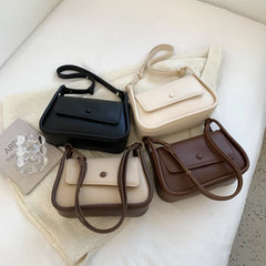 PU Shoulder Leather Crossbody Bags with Long Belt for Women