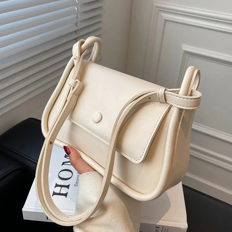 PU Shoulder Leather Crossbody Bags with Long Belt for Women