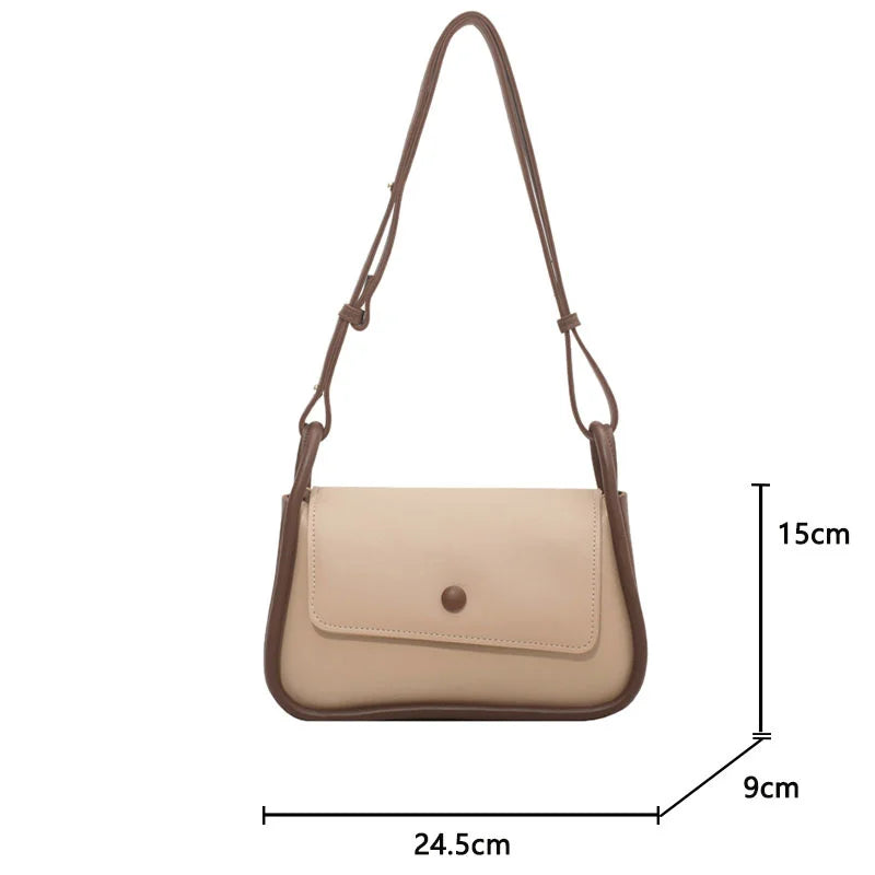 PU Shoulder Leather Crossbody Bags with Long Belt for Women