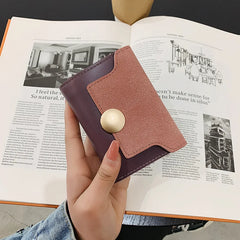 PU Wallet Leather Frosted Small Wallet Women Short Three-fold Wallet Korea