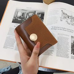 PU Wallet Leather Frosted Small Wallet Women Short Three-fold Wallet Korea