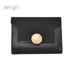 PU Wallet Leather Frosted Small Wallet Women Short Three-fold Wallet Korea