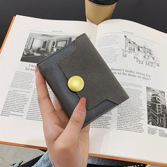 PU Wallet Leather Frosted Small Wallet Women Short Three-fold Wallet Korea