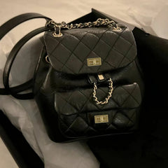 Embroidery Backpack Handbag Retro PU Leather Women Backpack