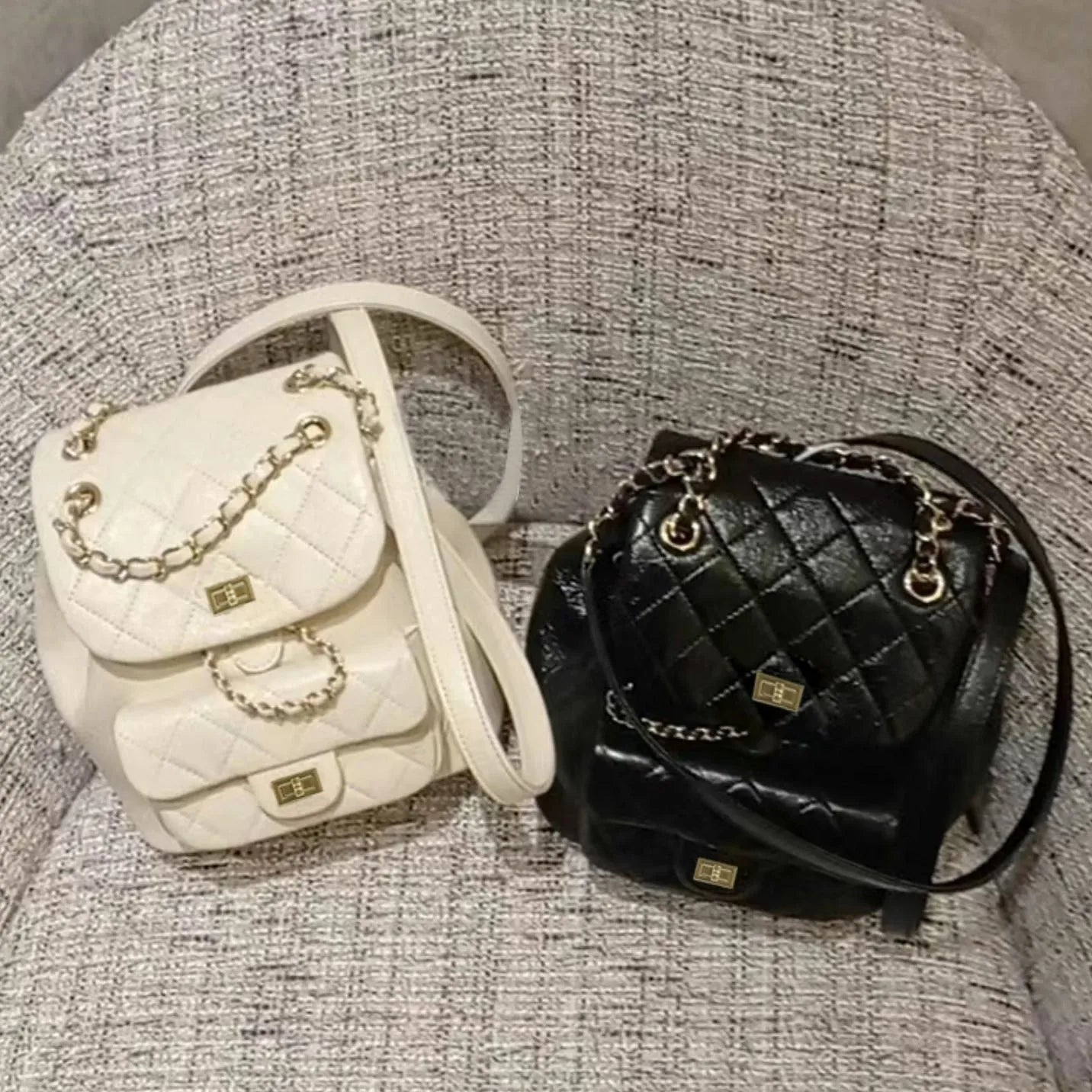 Embroidery Backpack Handbag Retro PU Leather Women Backpack