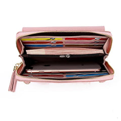 PUOU Small Summer Shoulder Bag Daily Use Card Holder PU Leather Cellphone Purses