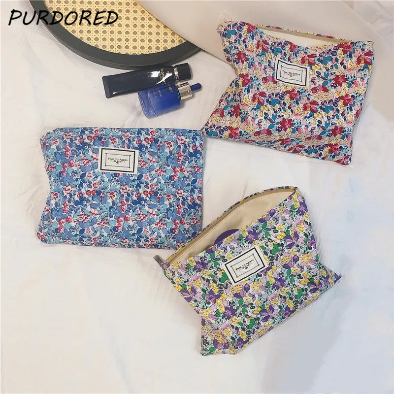 Women Floral Cosmetic Bag Travel Makeup Beauty Case Organizer Clutch