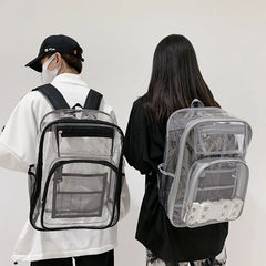 Clear PVC Backpack Teen Girls Big Boys Unisex Bag