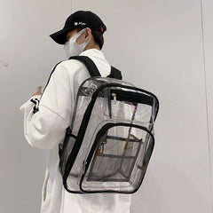Clear PVC Backpack Teen Girls Big Boys Unisex Bag