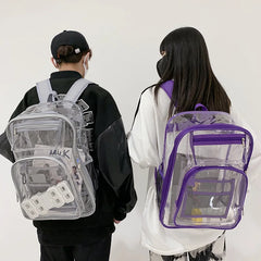 Clear PVC Backpack Teen Girls Big Boys Unisex Bag