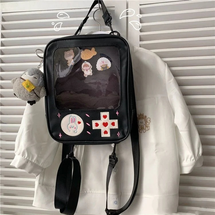 Clear PVC Women's Backpack Schoolbag Single Shoulder Bag