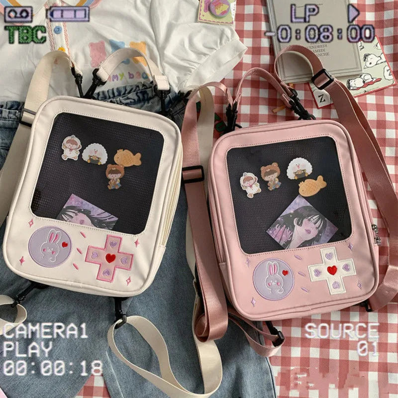 Clear PVC Women's Backpack Schoolbag Single Shoulder Bag