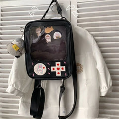 Clear PVC Women's Backpack Schoolbag Single Shoulder Bag