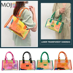 Transparent Laser Shoulder Crossbody Bag Women PVC Summer Tote