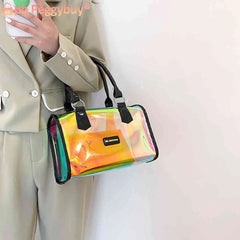 PVC Transparent Laser Shoulder Crossbody Bag Women Summer Messenger Tote
