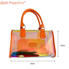 PVC Transparent Laser Shoulder Crossbody Bag Women Summer Messenger Tote