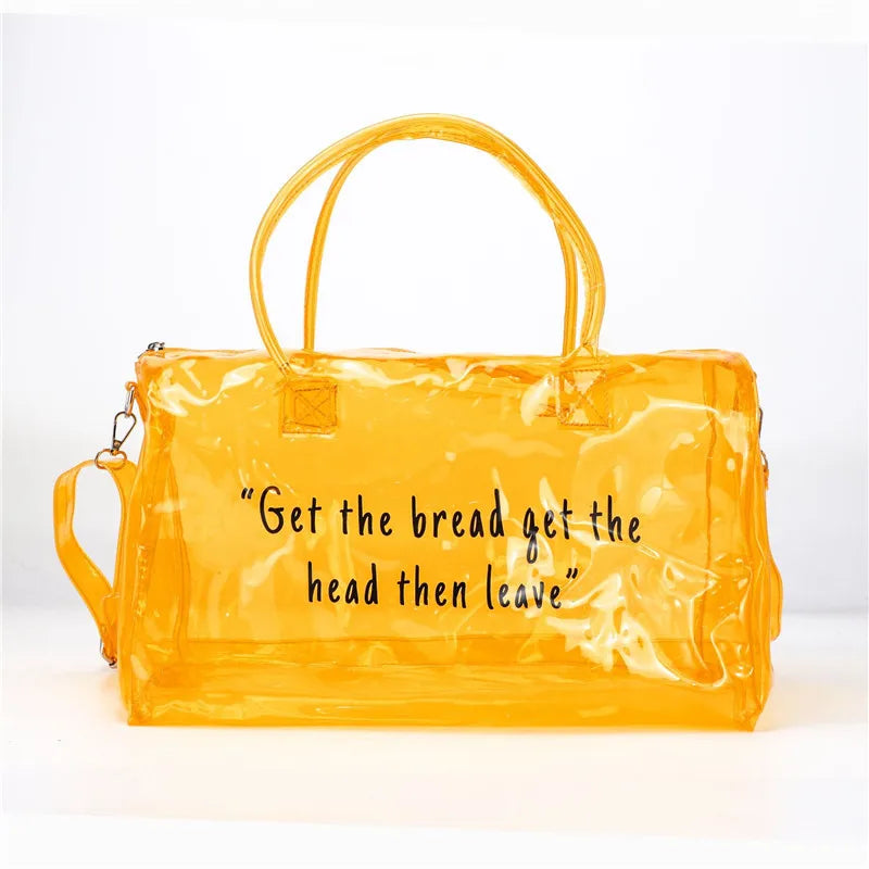 PVC Transparent Waterproof Yoga Gym Bag Unisex Shoulder Bag