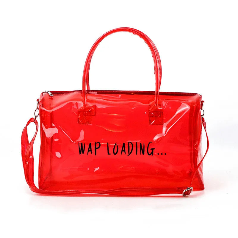 PVC Transparent Waterproof Yoga Gym Bag Unisex Shoulder Bag