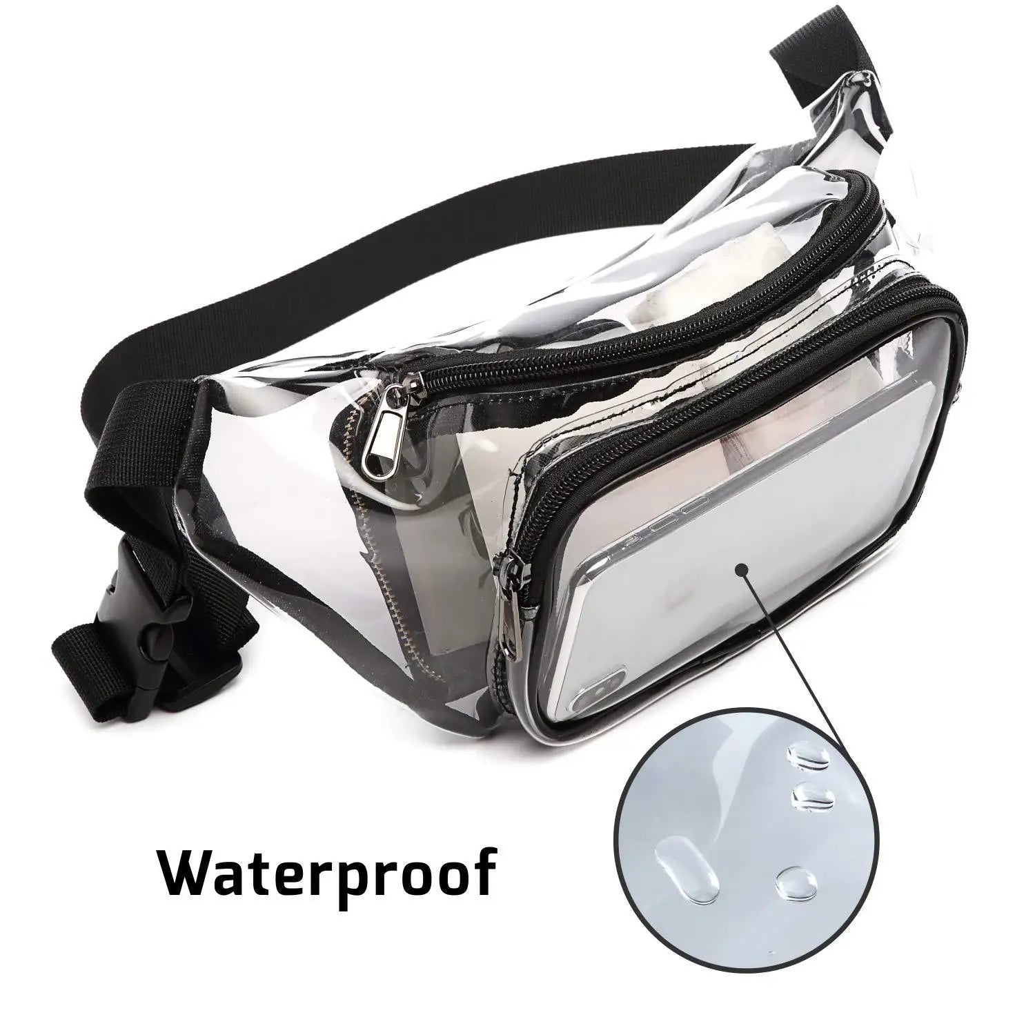 Clear PVC Waist Fanny Pack Belt Bag for Women