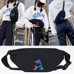Canvas Chest Bag Letter E Waist Pack Unisex