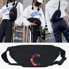 G Print Waist Bag Crossbody Chest Pack Hip-Hop Shoulder Handbag