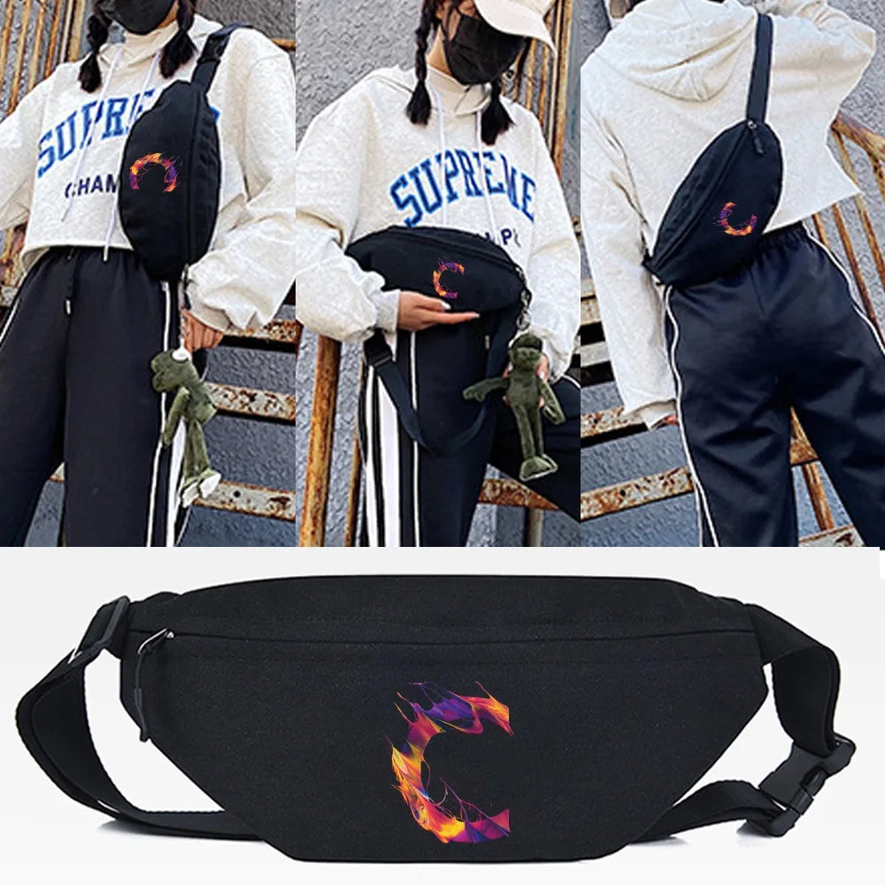 Letter F Waist Bag Unisex Crossbody Bag Sport Chest Pack Men Women