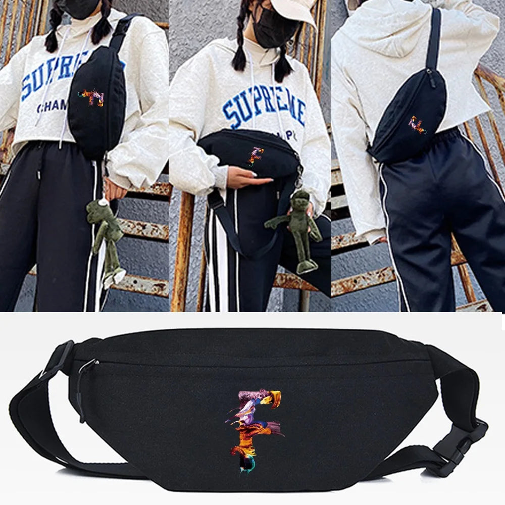 Letter F Waist Bag Unisex Crossbody Bag Sport Chest Pack Men Women