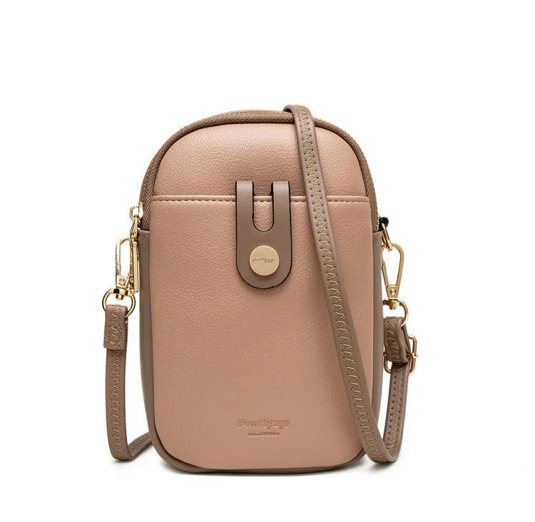 Panelled Small Crossbody Bags Soft Pu Leather Mini Shoulder Messenger Phone Bag