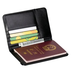 Passport Holder RFID Blocking Leather Travel Wallet