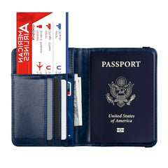Passport Holder RFID Blocking Leather Travel Wallet