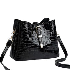 Crocodile Pattern Bucket Bag Women Shoulder Handbag