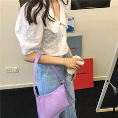 Patent Leather Women Hobos Underarm Bag Ladies Shoulder Crossbody Bags