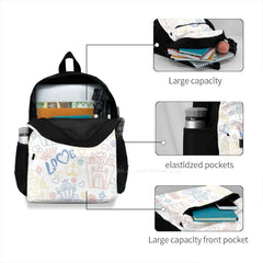 Princess Doodles Laptop Bagpack - Castle Design
