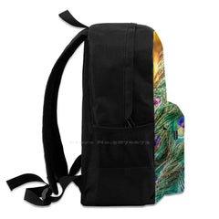 Peacock Feather School Bag Big Capacity Backpack Laptop 15 Inch