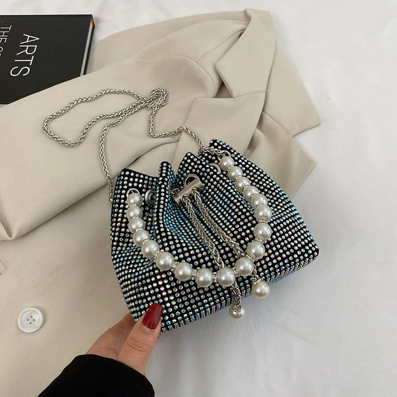 Pearl Handbag Bucket Bag Women's
