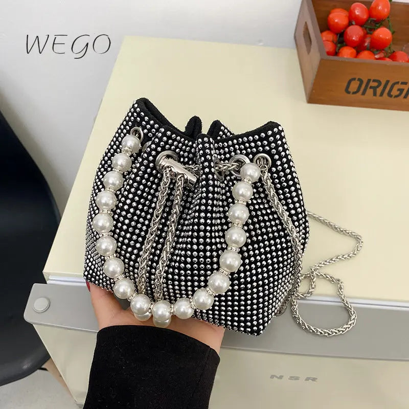 Pearl Handbag Bucket Bag Women's