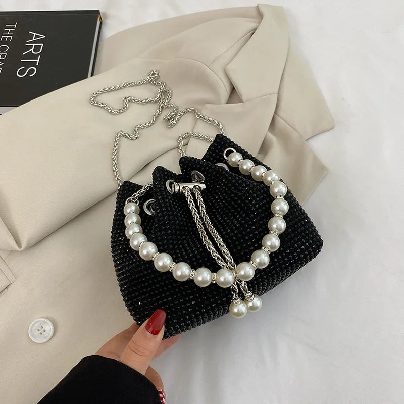 Pearl Handbag Bucket Bag Women's