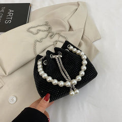 Pearl Handbag Bucket Bag Women's