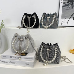 Pearl Handbag Bucket Bag Women's