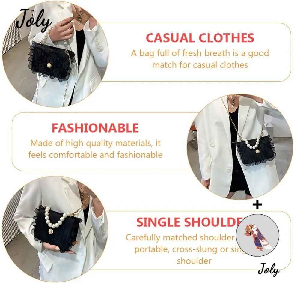 Pearl Chain Bag Shoulder Cross Body Handbag