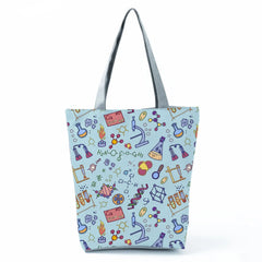 Periodic Table Elements Tote Bag Women Shoulder Handbag
