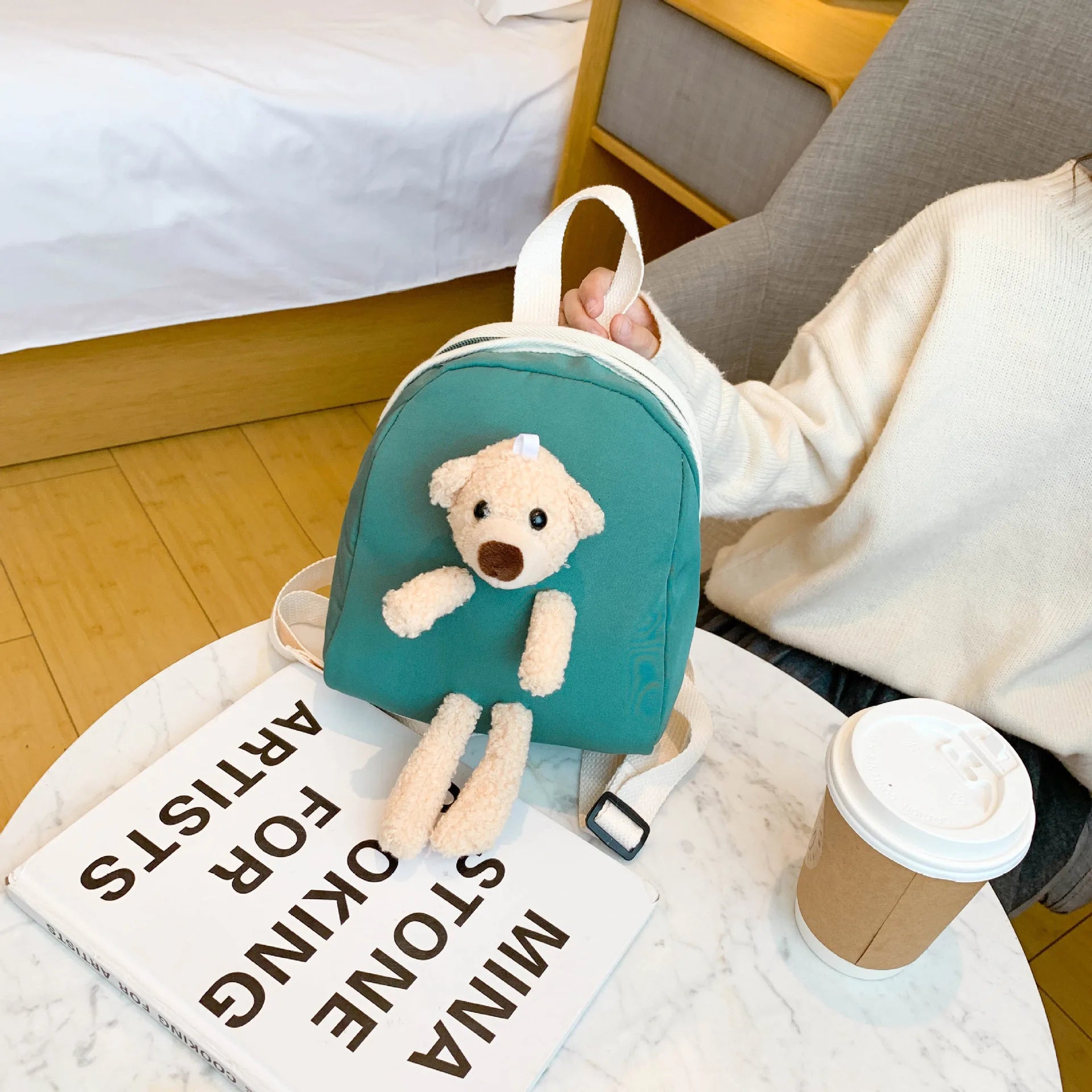 Kids Bear Backpack Plush Bag Waterproof Boys and Girls Toddler School Bag