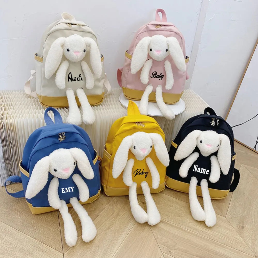 Personalised Children's Bunny Backpack Any Name Rabbit Bag Boys and Girls
