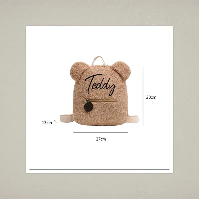 Embroidered Bear Backpack for Kids and Women